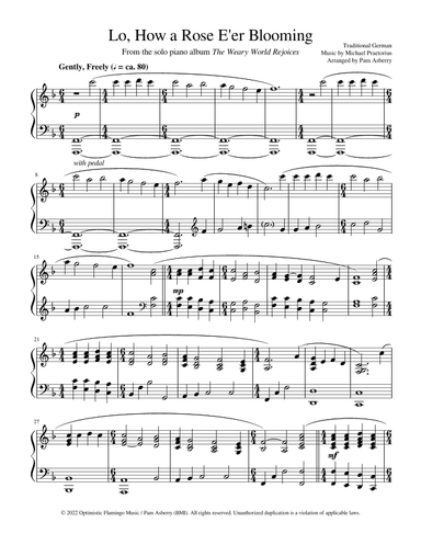 Lo, How a Rose E'er Blooming (arr. Pam Asberry)