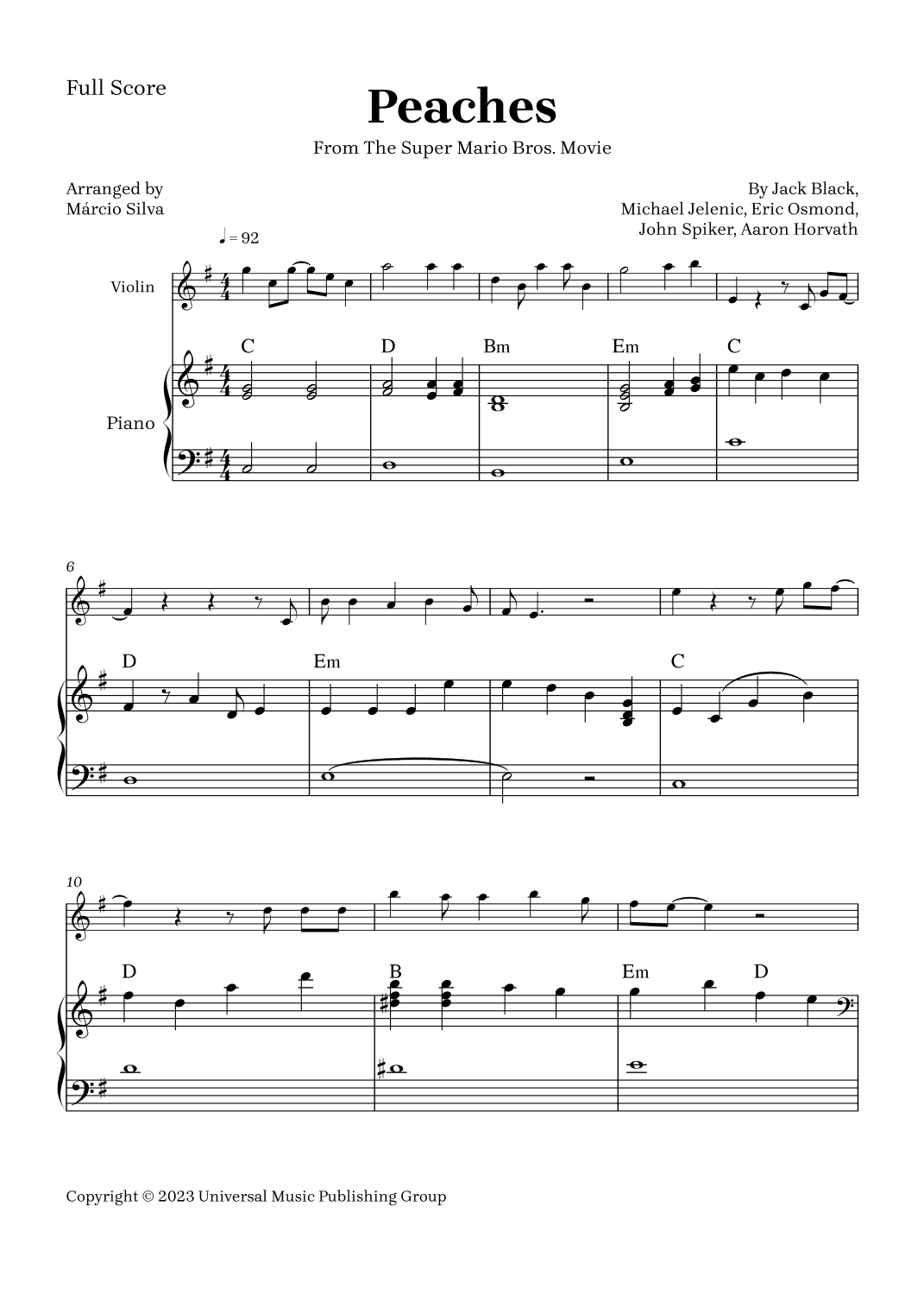 Peaches (arr. Márcio Silva)