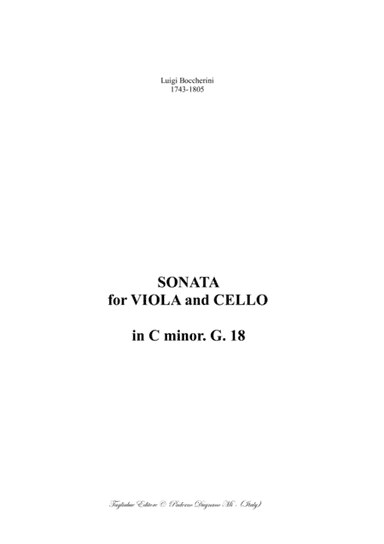Boccherini - SONATA for Viola and Cello in C minor - G. 18 - Arr. by Renato Tagliabue (arr. Renato Tagliabue)