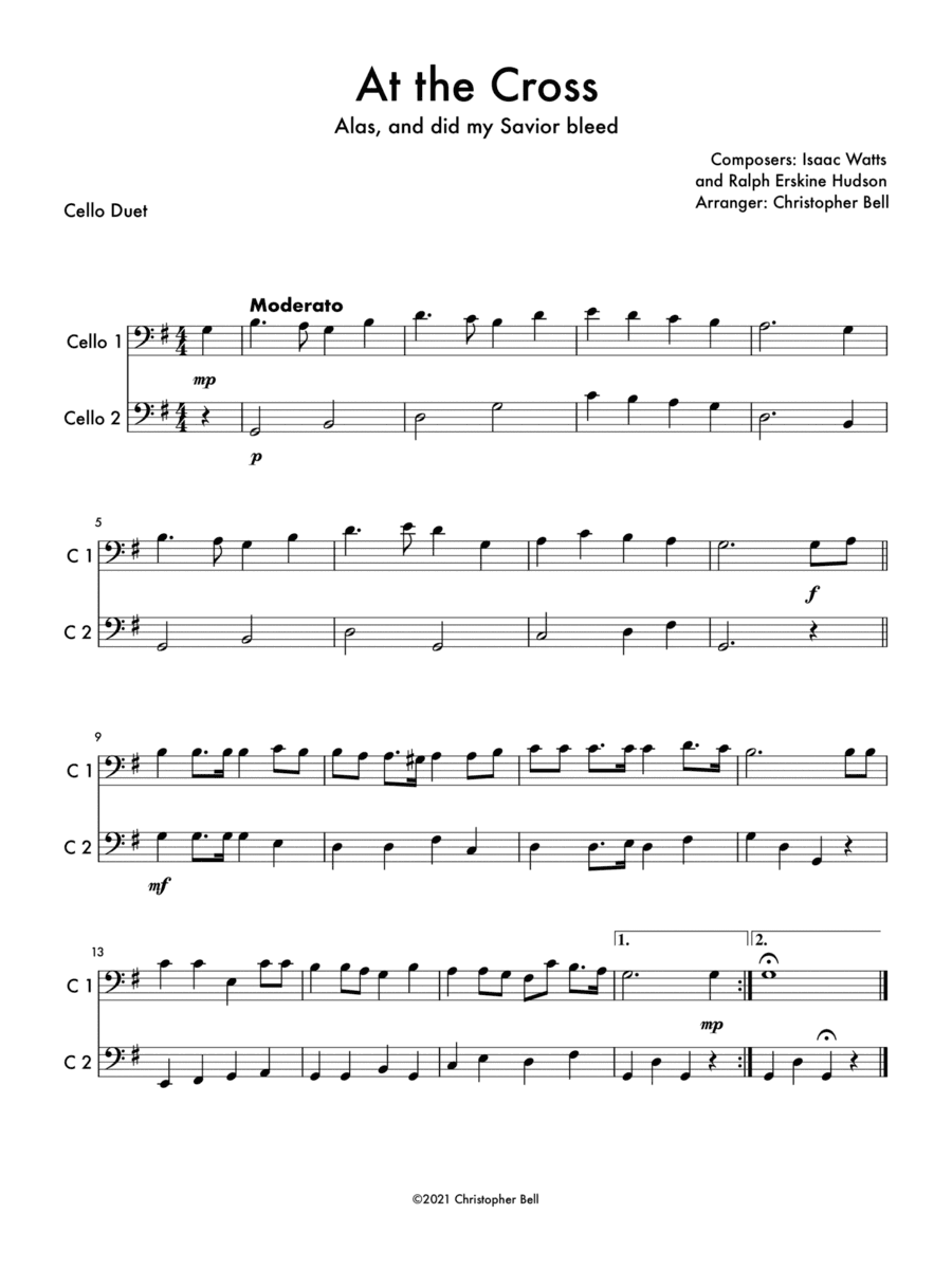At the Cross - Cello Duet (arr. Christopher Bell)