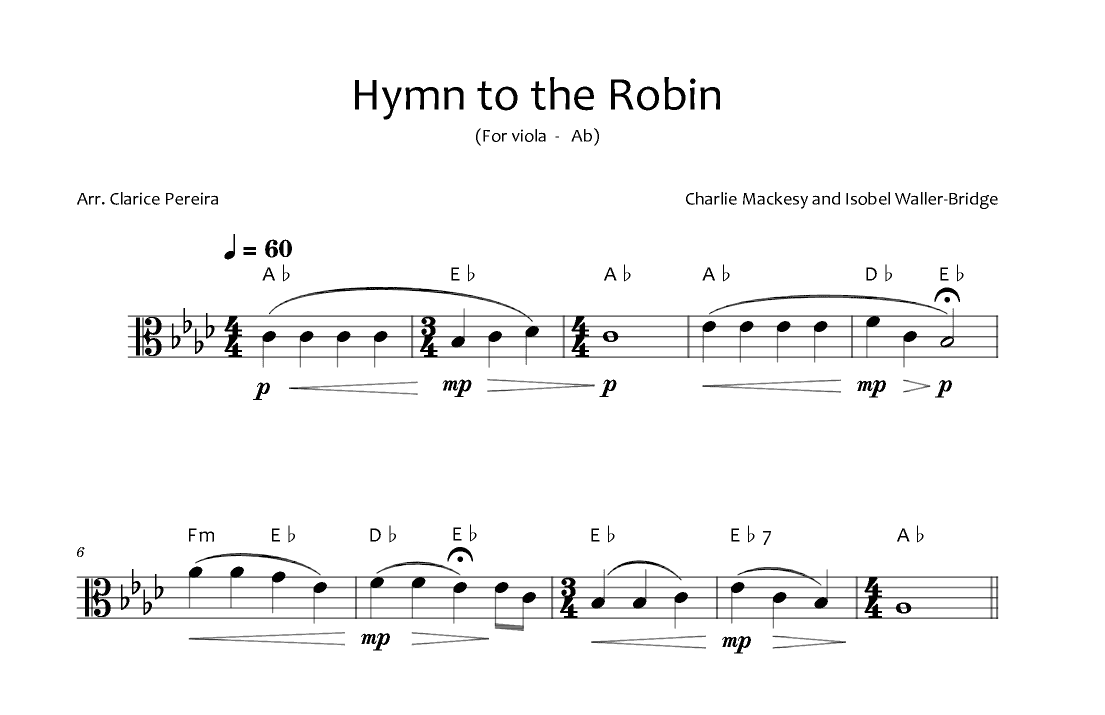 A Hymn For The Robin (arr. Clarice Pereira)