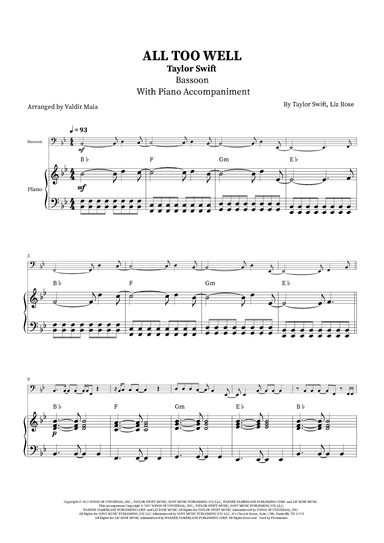 All Too Well (arr. Valdir Maia)