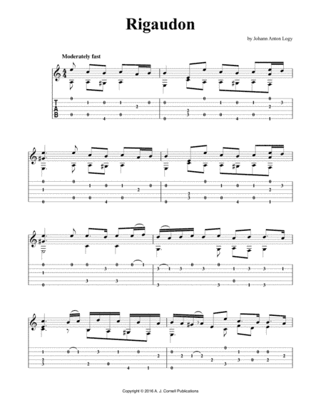 Rigaudon (arr. A. J. Cornell Publications)