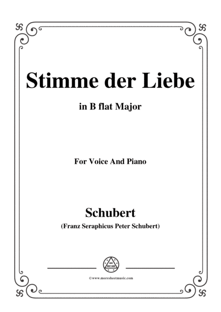 Schubert-Stimme der Liebe,in B flat Major,for Voice&Piano (arr. MSM)
