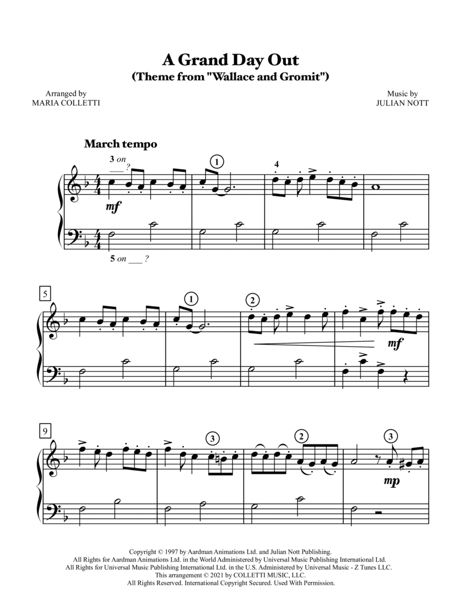 Wallace And Gromit Theme (arr. Maria Colletti)