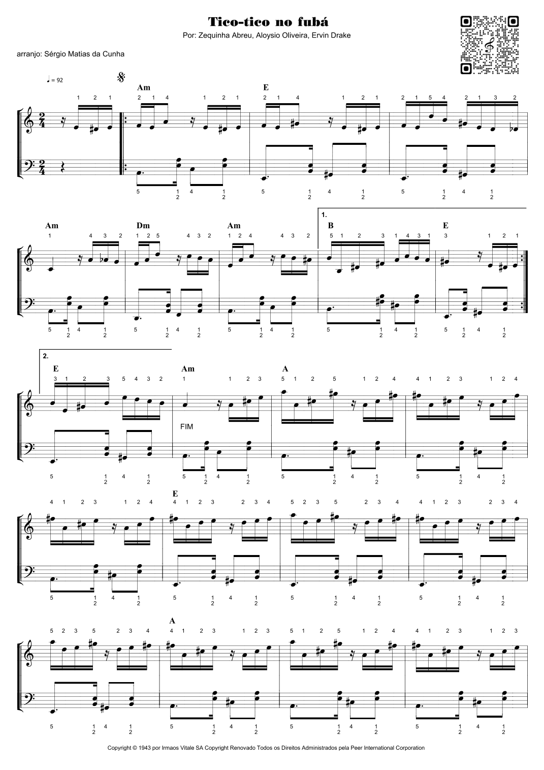 Tico Tico (tico Tico No Fuba) (arr. Sérgio Matias da Cunha)