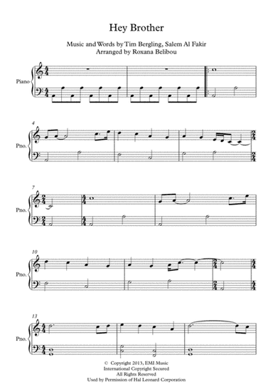 Hey Brother (arr. Roxana Belibou)