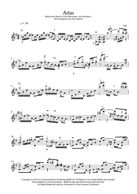 Atlas from THE HUNGER GAMES: CATCHING FIRE (arr. Colin Tommis)