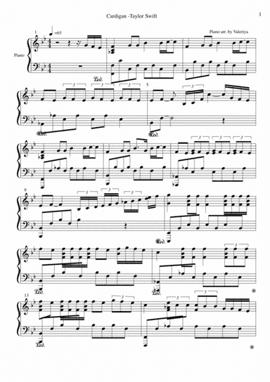 Cardigan (arr. Valerie Zahonyayeva)