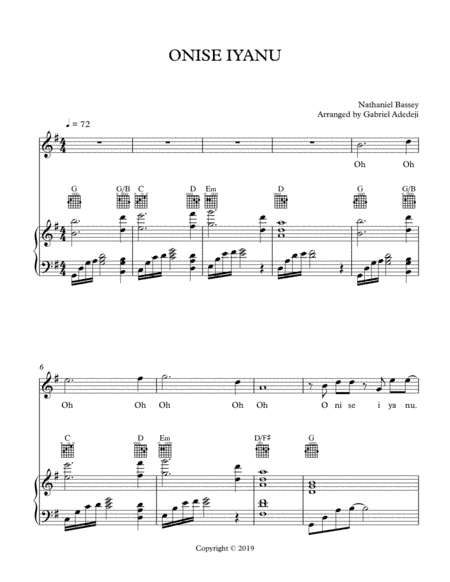 Onise Iyanu (arr. Gabriel Adedeji)
