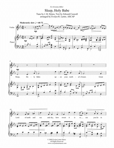 Sleep, Holy Babe (arr. Evelyn Larter Music)