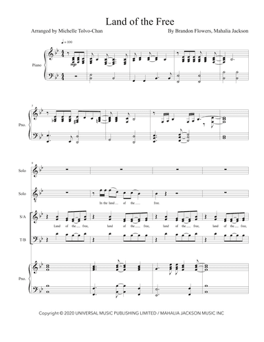 Land Of The Free (arr. Michelle Tolvo-Chan)