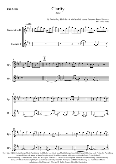 Clarity (arr. Fabio Britto)