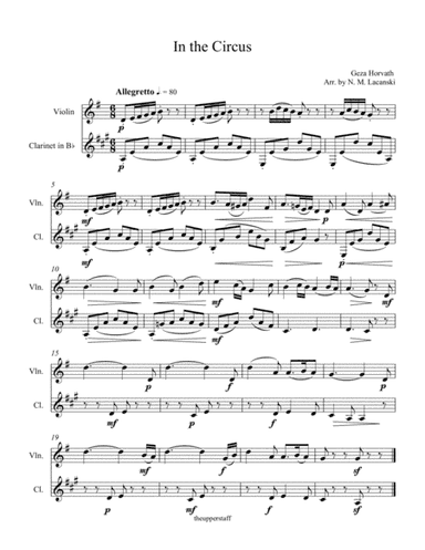 In the Circus (arr. Nick Lacanski)