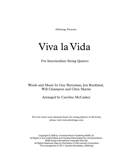 Viva La Vida (arr. Caroline McCaskey)