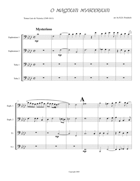 O Magnum Mysterium (arr. Kenneth D. Friedrich)