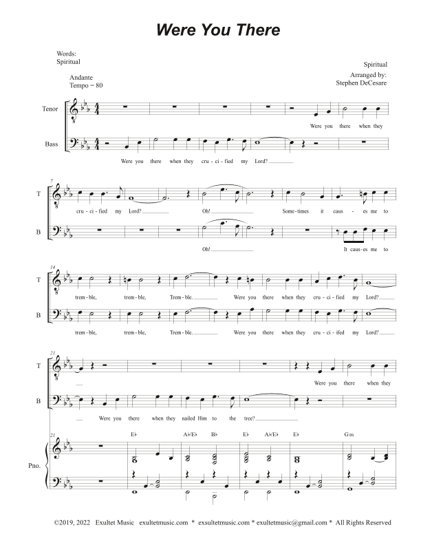 Were You There (2-part choir - (TB) (Easy Choir Version) (arr. Stephen DeCesare)