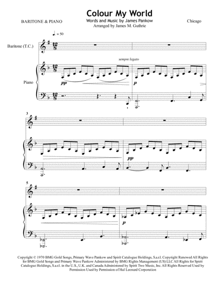 Colour My World (arr. James M. Guthrie, ASCAP)