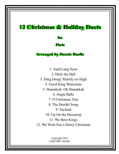 12 Christmas & Holiday Duets for Flute (arr. Dennis Ruello)