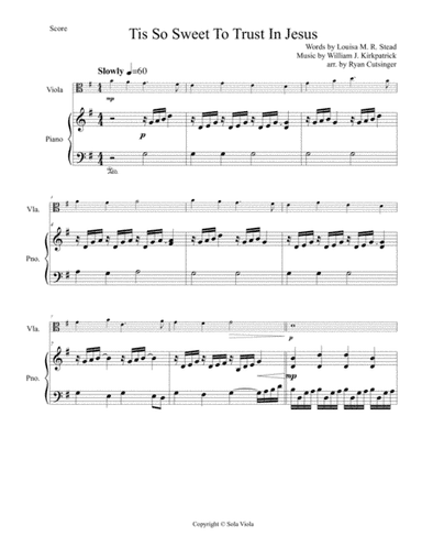 Tis So Sweet To Trust In Jesus-Piano Accompaniment (arr. Ryan Cutsinger)
