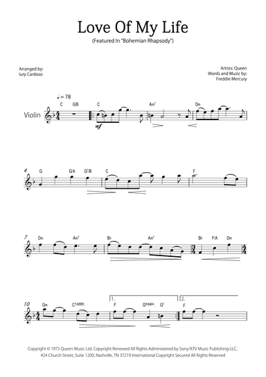 Love Of My Life (arr. Iury Cardoso)