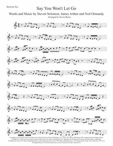 Say You Won't Let Go (arr. Kevin Busse)