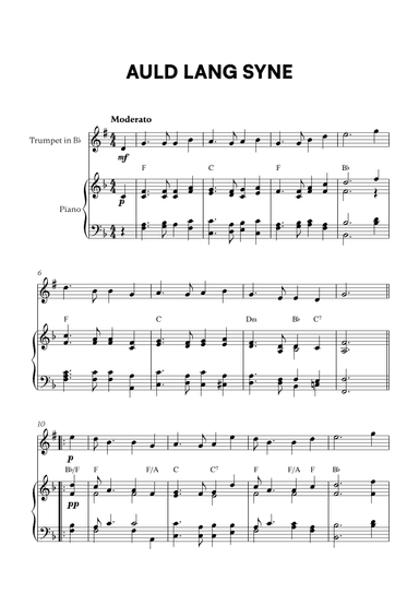 Auld Lang Syne (for Trumpet and Piano) (arr. Cadenza Editions)