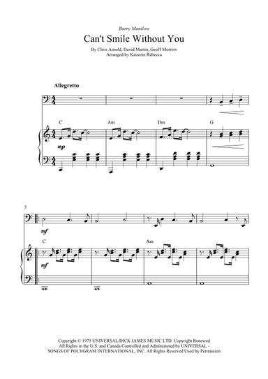 Can't Smile Without You (arr. Kaiserin Rebecca)