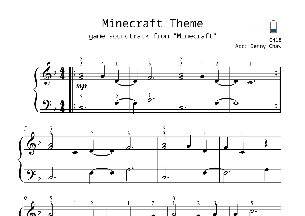 Minecraft (arr. Benny Chaw (Off-Key 101))