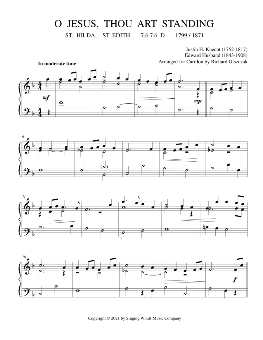 O Jesus, Thou Art Standing (ST. HILDA) (arr. Richard Giszczak)