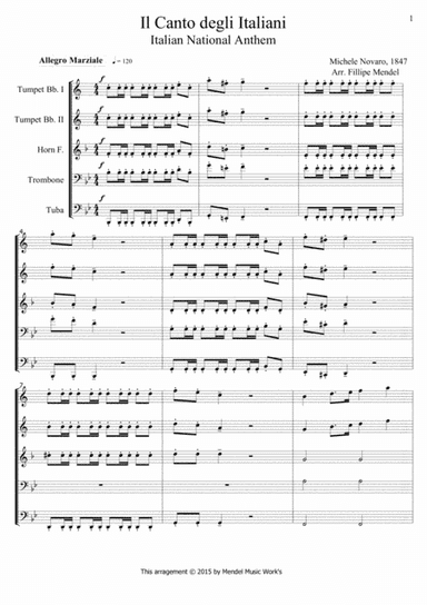 Italian National Anthem (arr. Fillipe Mendel)