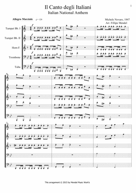 Italian National Anthem (arr. Fillipe Mendel)