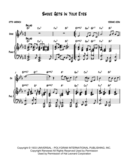 Smoke Gets In Your Eyes (arr. Nick Lacanski)