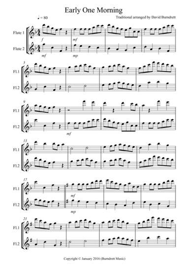 Early One Morning for Flute Duet (arr. David Burndrett)