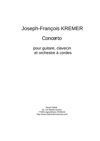 Concerto for guitar, harspichord and stings, score and solo parts - Score Only