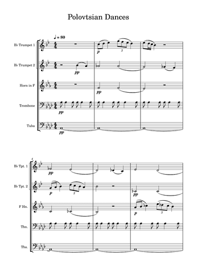Polovtsian Dances - Aleksandr Borodin - Brass Quintet (arr. Edward Fall)