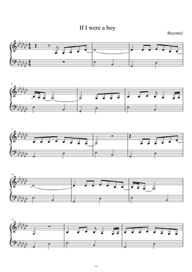 If I Were A Boy (arr. Beyonce)