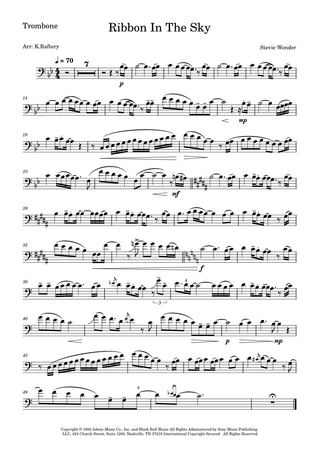 Ribbon In The Sky (arr. Kyle Raftery)