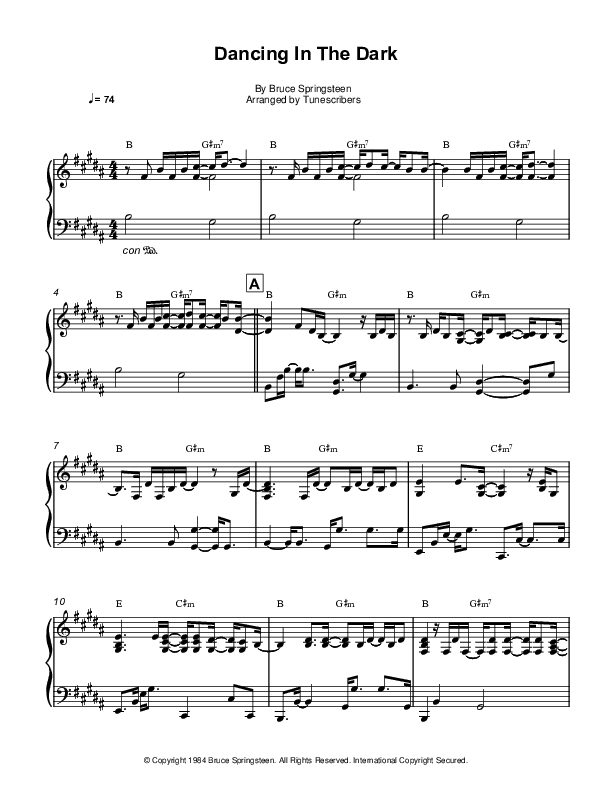 Dancing In The Dark (arr. Tunescribers)