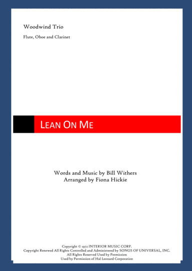 Lean On Me (arr. Fiona Hickie)