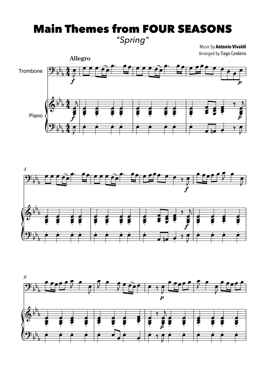 Main Themes from Four Seasons “Spring” (arr. Tiago Cordeiro)