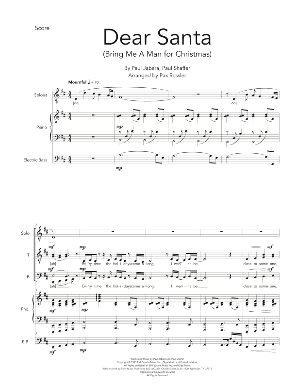 Dear Santa (bring Me A Man This Christmas) (arr. Pax Ressler)