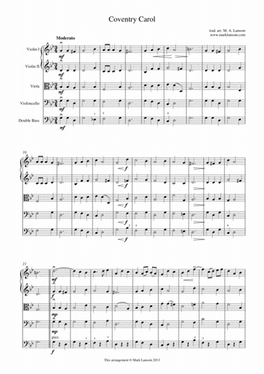 Coventry Carol (arr. Mark Lansom)