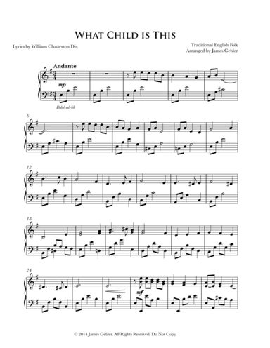 What Child is This (arr. James Gebler)