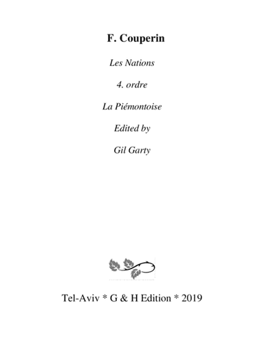 La Piémontoise from Les Nations (Original version) (arr. Gil Garty)