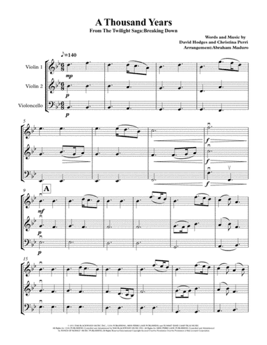 A Thousand Years (arr. Abraham Maduro)