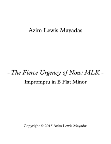 The Fierce Urgency of Now