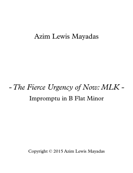 The Fierce Urgency of Now