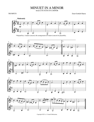 Minuet in A Minor (from Lute Suite in A Minor) (arr. Mark Phillips)