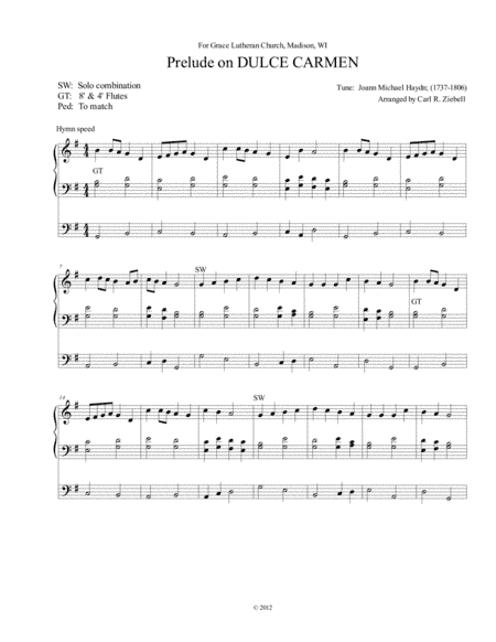 Prelude on DULCE CARMEN (arr. Carl R. Ziebell)